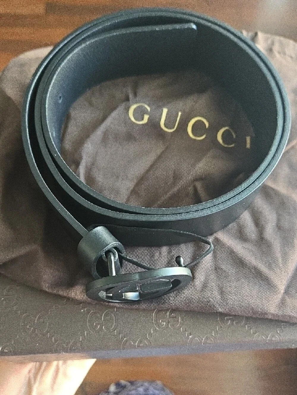 Gucci Matte Black Interlocking G Belt